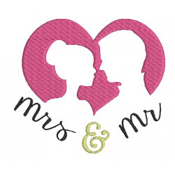Stickdatei - Mr. & Mrs. Silhouette Herz 1